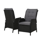 Gardeon Adjustable Wicker Recliner Set