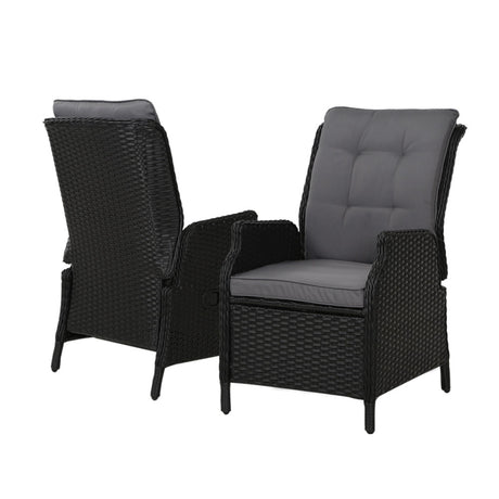Gardeon Adjustable Wicker Recliner Set