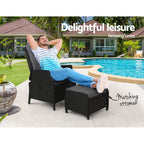 Gardeon Adjustable Wicker Recliner Set