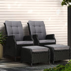 Gardeon Outdoor Wicker Recliner Chair Set