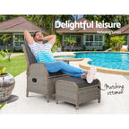 Gardeon Adjustable Wicker Recliner Set