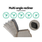 Gardeon Adjustable Wicker Recliner Set