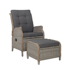 Gardeon Adjustable Wicker Recliner Set