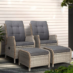 Gardeon Outdoor Wicker Recliner Chair Set