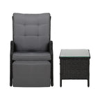 Gardeon Adjustable Wicker Recliner Chair Set