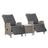 Gardeon Adjustable Wicker Recliner Chair Set