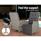 Gardeon Adjustable Wicker Recliner Chair Set