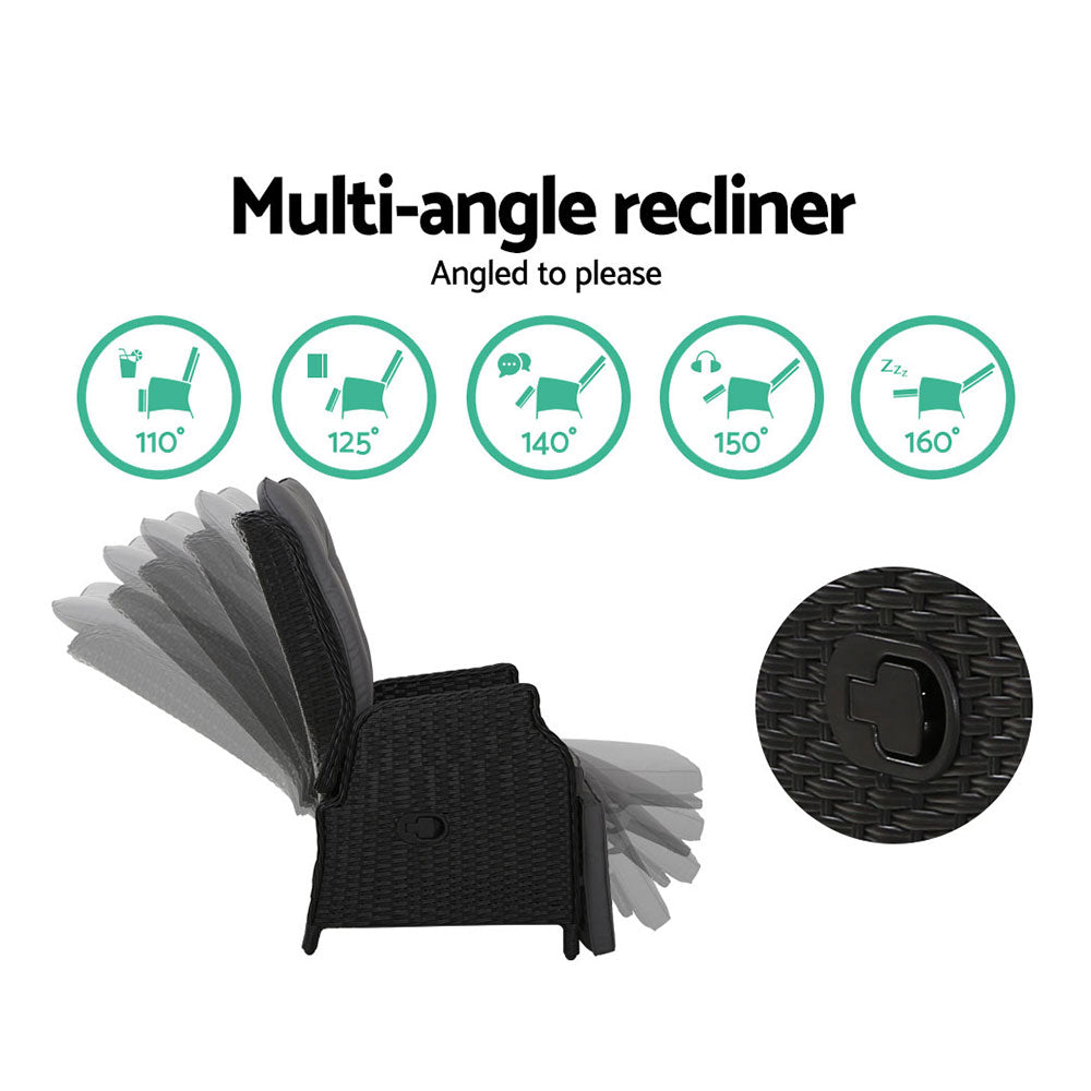 Gardeon Adjustable Wicker Recliner Chair