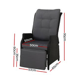 Gardeon Premium Adjustable Wicker Recliner Chairs