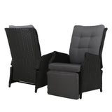 Gardeon Premium Adjustable Wicker Recliner Chairs