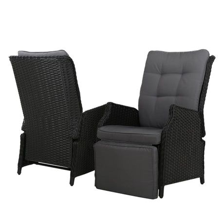 Gardeon Premium Adjustable Wicker Recliner Chairs