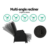 Gardeon Premium Adjustable Wicker Recliner Chairs