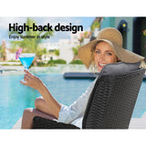 Gardeon Premium Adjustable Wicker Recliner Chairs