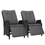 Gardeon Premium Adjustable Wicker Recliner Chairs