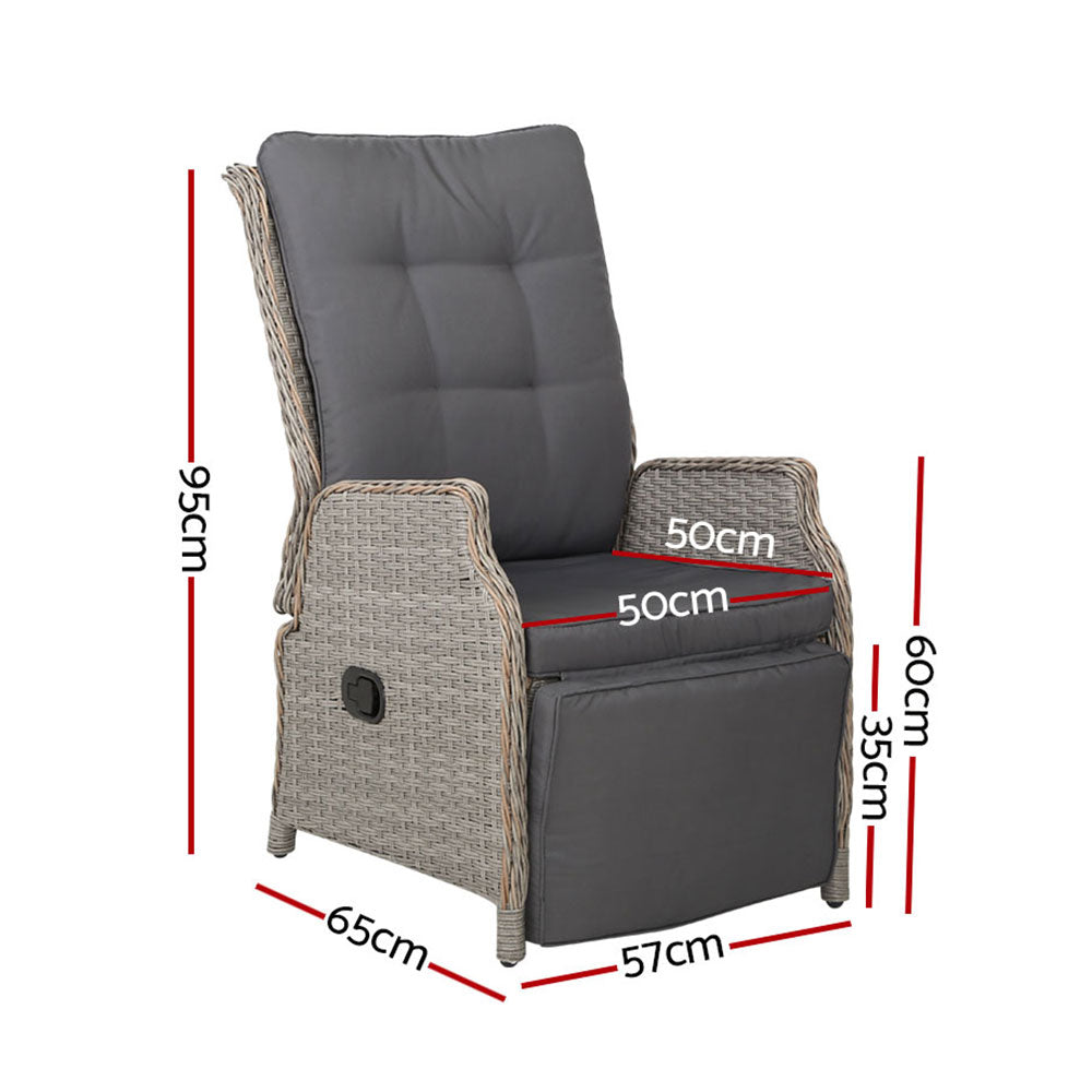 Gardeon Adjustable Wicker Recliner Chair