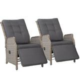 Gardeon Premium Adjustable Wicker Recliner Chairs