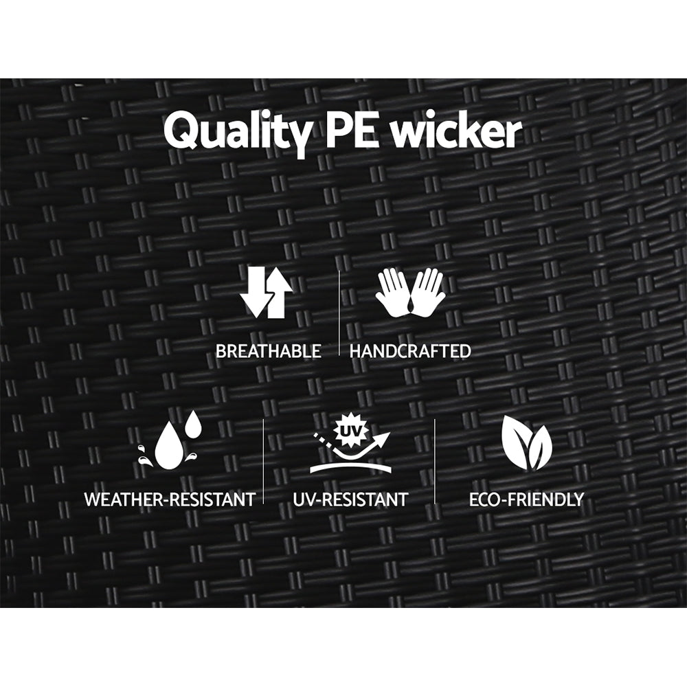 Gardeon Luxury Adjustable Wicker Recliner Set