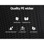 Gardeon Luxury Adjustable Wicker Recliner Set