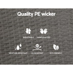 Gardeon Luxury Adjustable Wicker Recliner Set