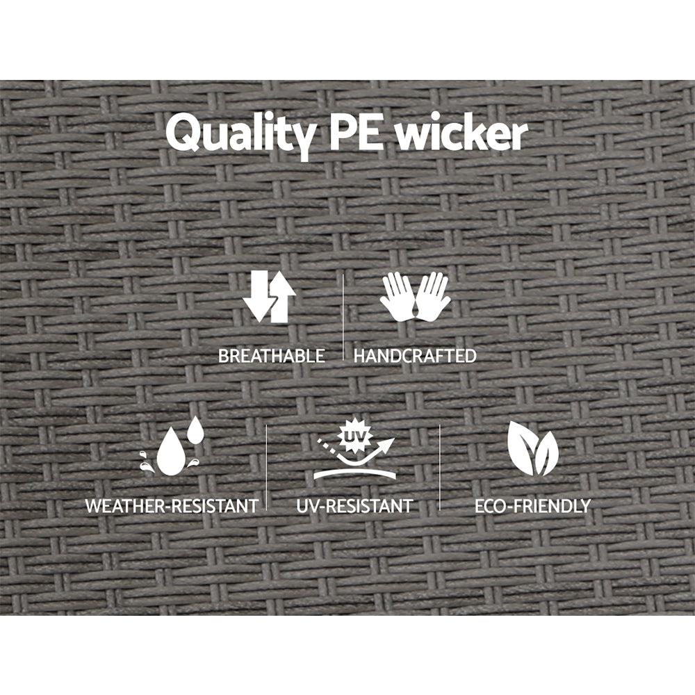 Gardeon Luxury Adjustable Wicker Recliner Set