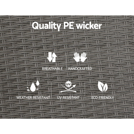 Gardeon Luxury Adjustable Wicker Recliner Set