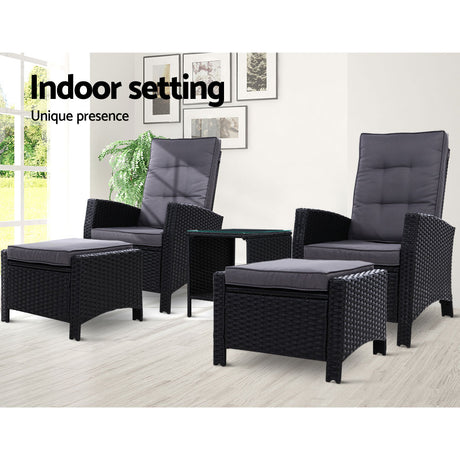 Gardeon 5-Piece Luxury Outdoor Recliner Set