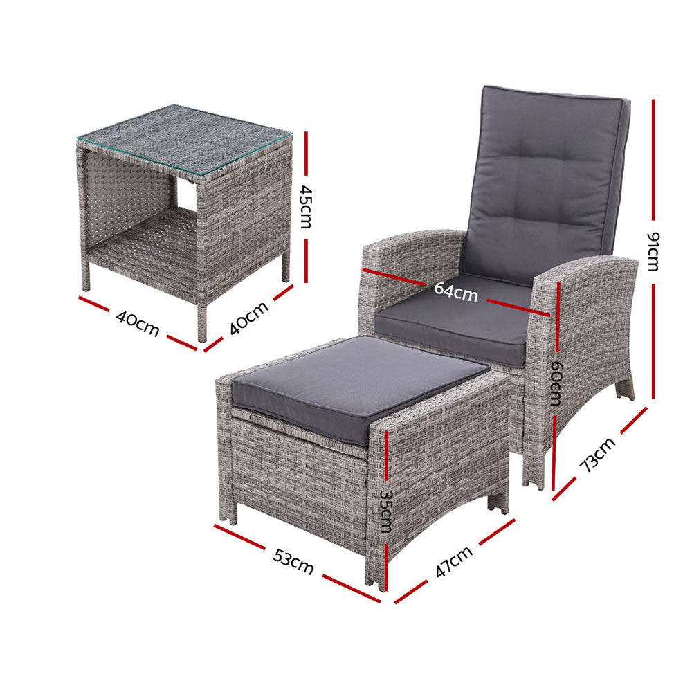 Gardeon 5-Piece Luxury Outdoor Recliner Set