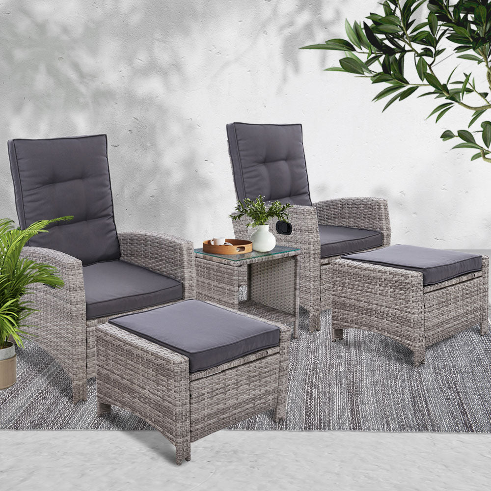 Gardeon 5-Piece Luxury Outdoor Recliner Set