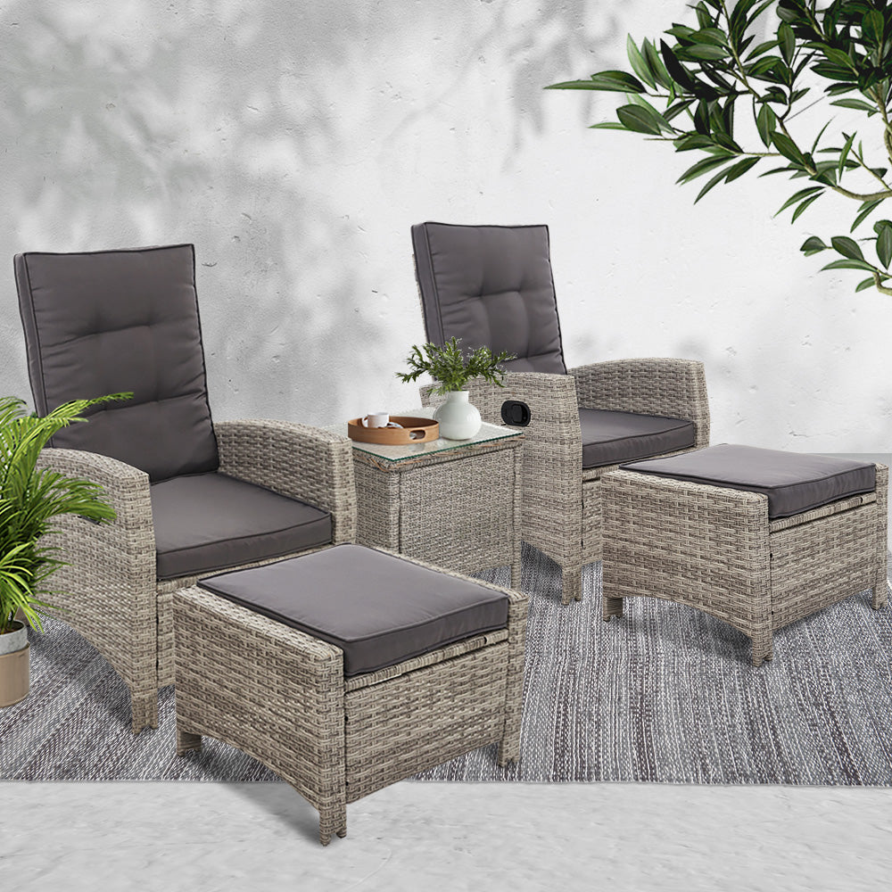Gardeon 5-Piece Luxury Outdoor Recliner Set