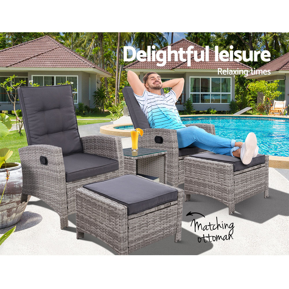 Gardeon 5-Piece Luxury Outdoor Recliner Set