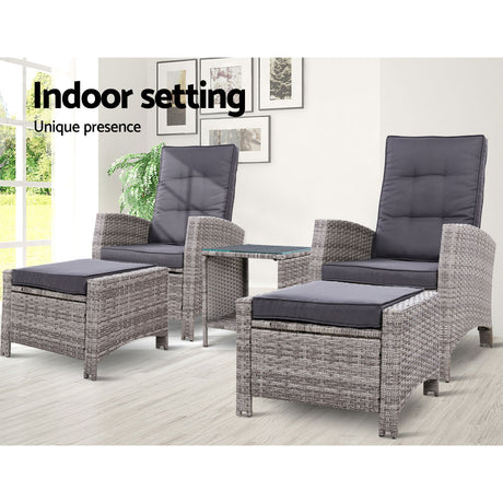 Gardeon 5-Piece Luxury Outdoor Recliner Set