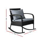Gardeon Black Wicker Outdoor Rocking Chair
