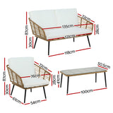 Gardeon Elegant Rattan 4-Piece Outdoor Sofa Set