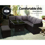 Gardeon 8-Seater Outdoor Wicker Sofa Set