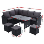Gardeon Modular Outdoor Wicker Sofa Set