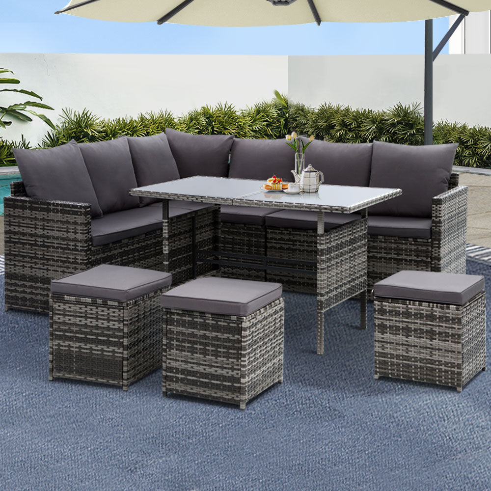 Gardeon Modular Outdoor Wicker Sofa Set