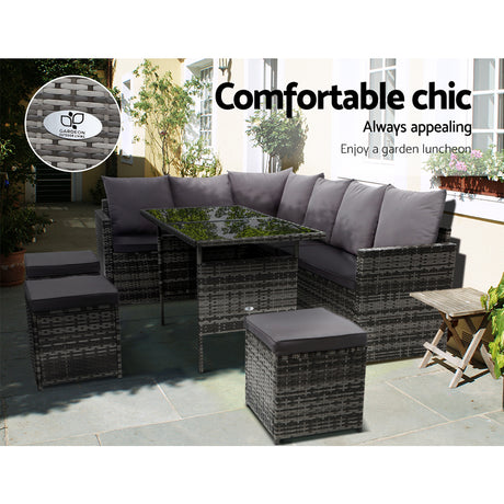 Gardeon Modular Outdoor Wicker Sofa Set