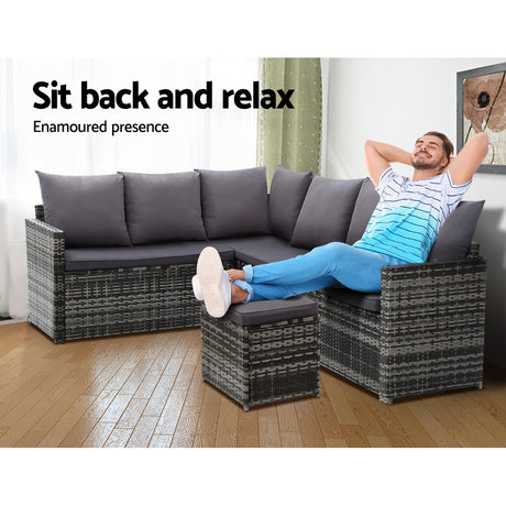 Gardeon Modular Outdoor Wicker Sofa Set