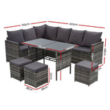 Gardeon Modular Outdoor Dining Sofa Set