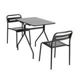 Gardeon Black Steel 3-Piece Bistro Set