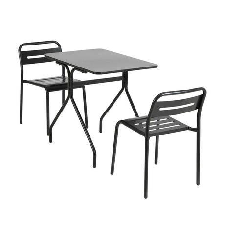 Gardeon Black Steel 3-Piece Bistro Set