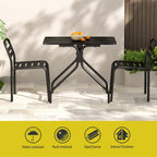 Gardeon Black Steel 3-Piece Bistro Set