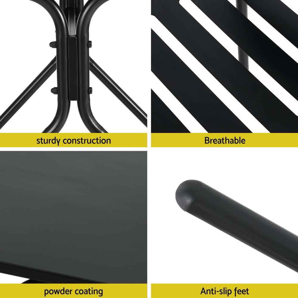 Gardeon Black Steel 3-Piece Bistro Set