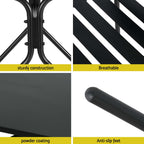 Gardeon Black Steel 3-Piece Bistro Set