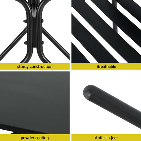 Gardeon Black Steel 3-Piece Bistro Set