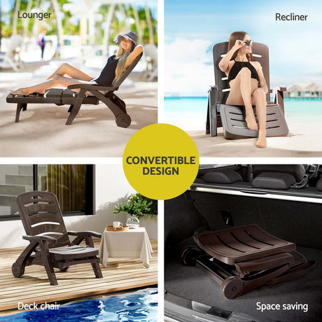 Gardeon Portable Folding Sun Lounger