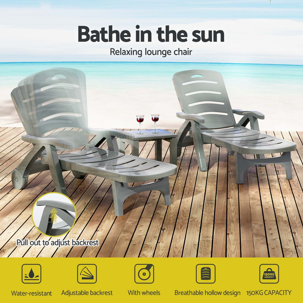 Gardeon Portable Folding Sun Lounger