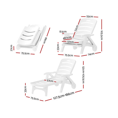 Gardeon Portable Folding Sun Lounger