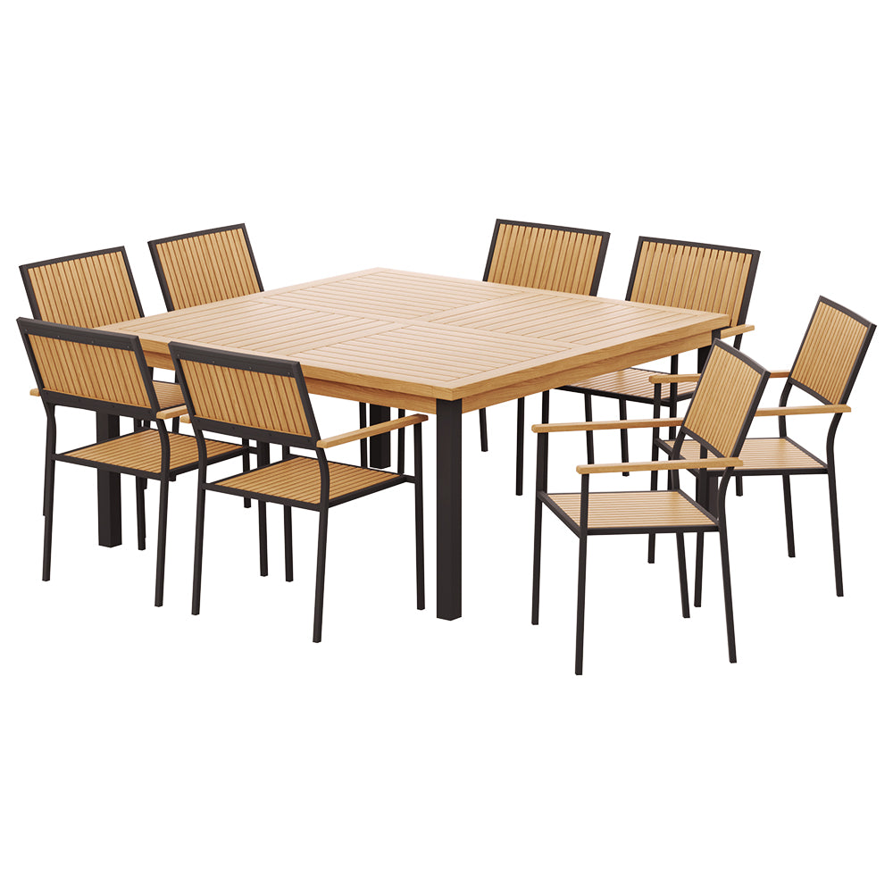 Gardeon 9-Piece Acacia Wood Dining Set