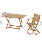 Gardeon Acacia Wood 7-Piece Outdoor Dining Set
